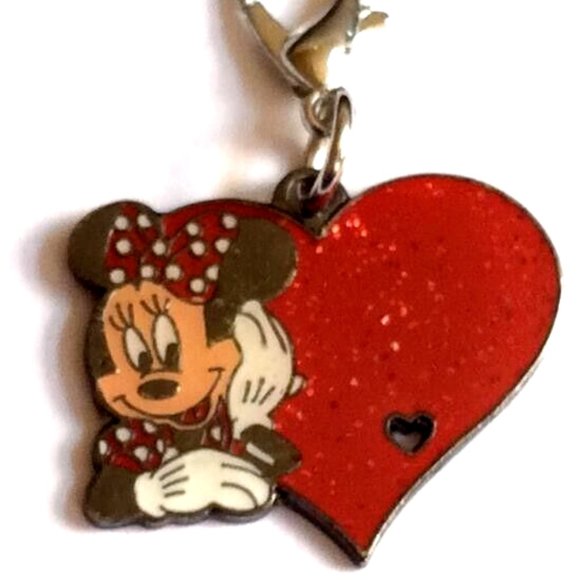 Vintage Disney Minnie Mouse Clip On Charm Bracelet Zipper Pull Valentines Gift - Picture 11 of 13
